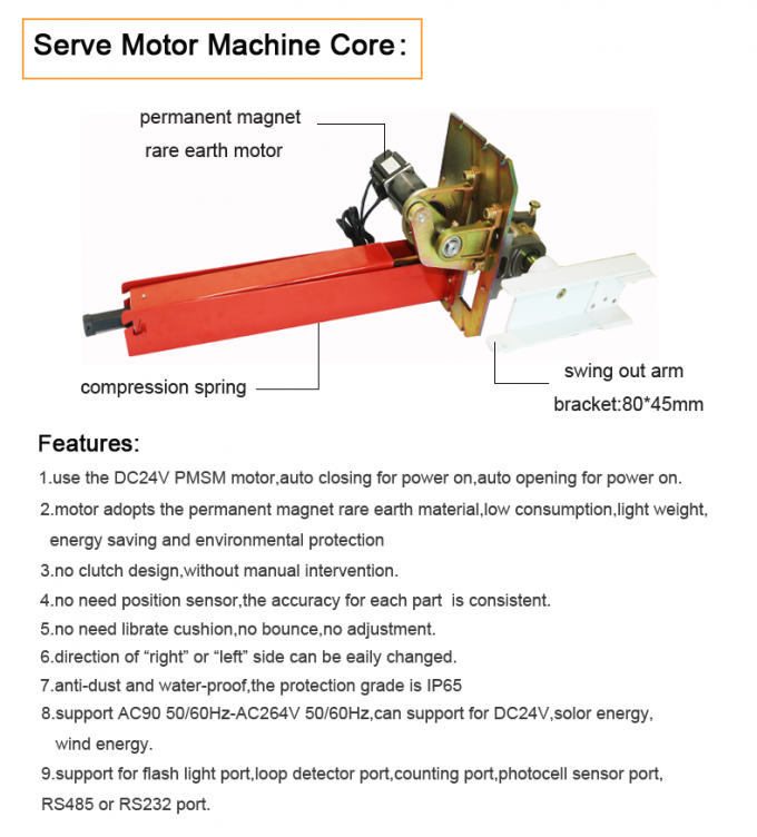 Wind Power DC12V Serve Motor Road Barrier Gate With Encoder Control 1
