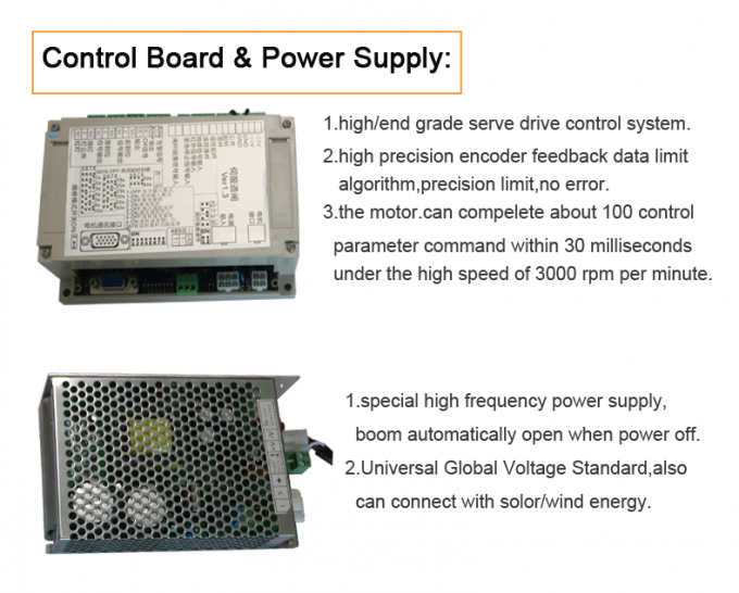 Wind Power DC12V Serve Motor Road Barrier Gate With Encoder Control 2